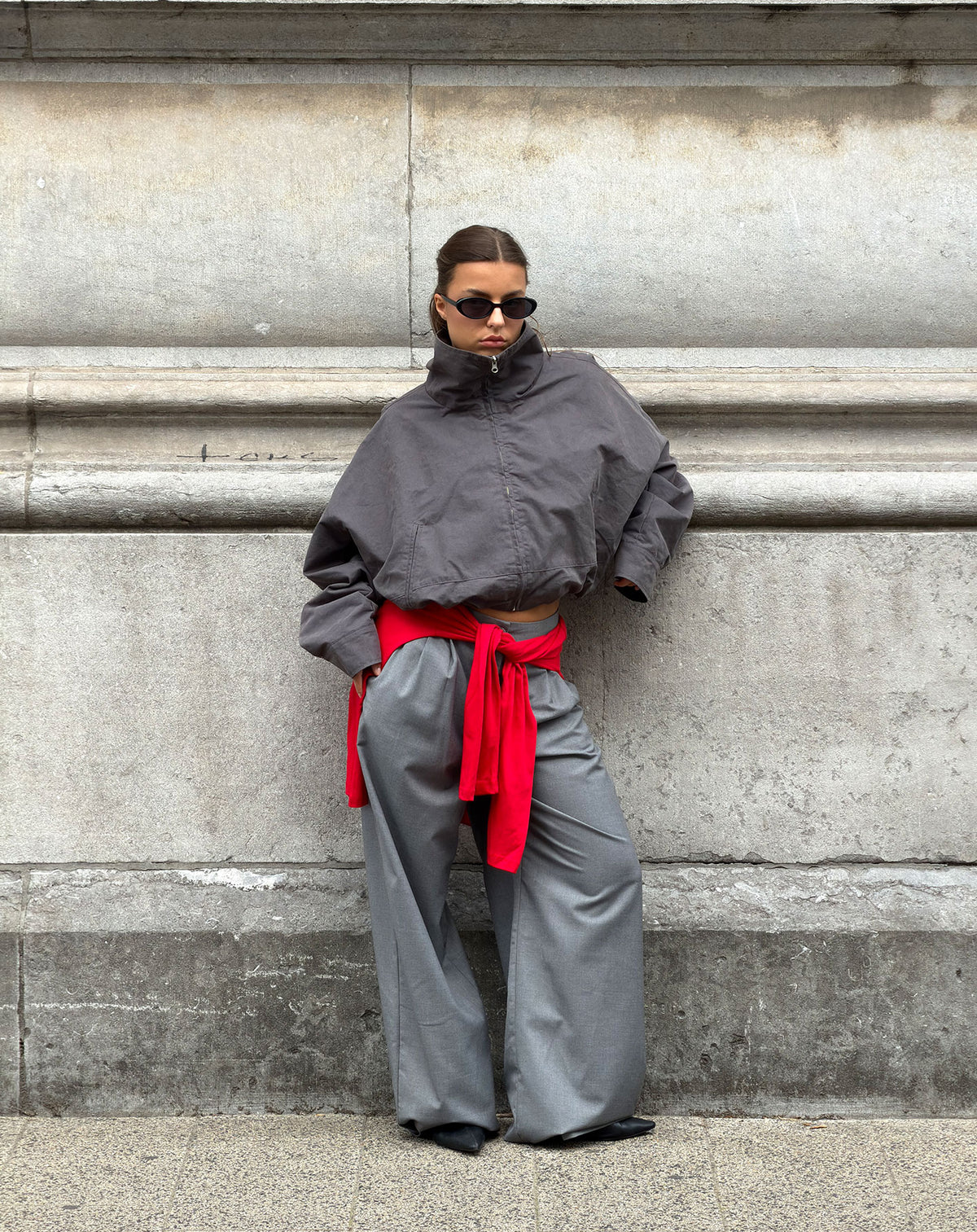 IMARA FUNNEL NECK JACKET DONKERGRIJS