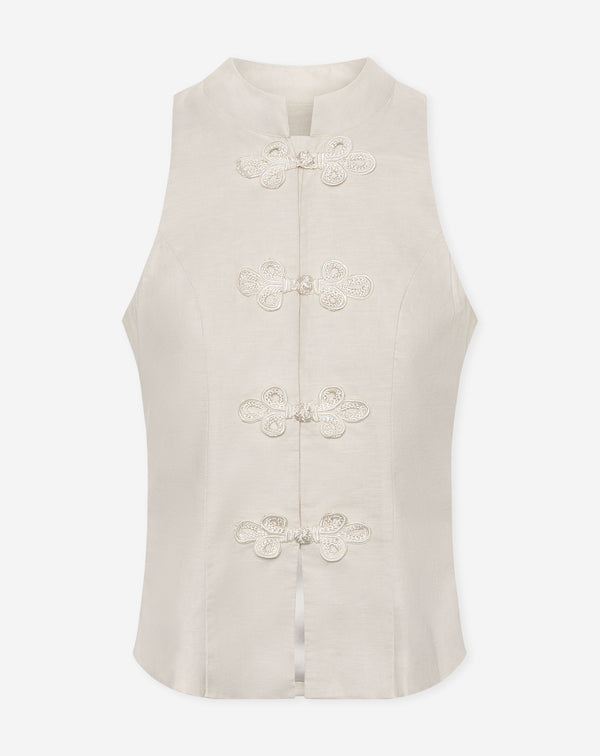 LAIKA MANDARIN GILET BEIGE