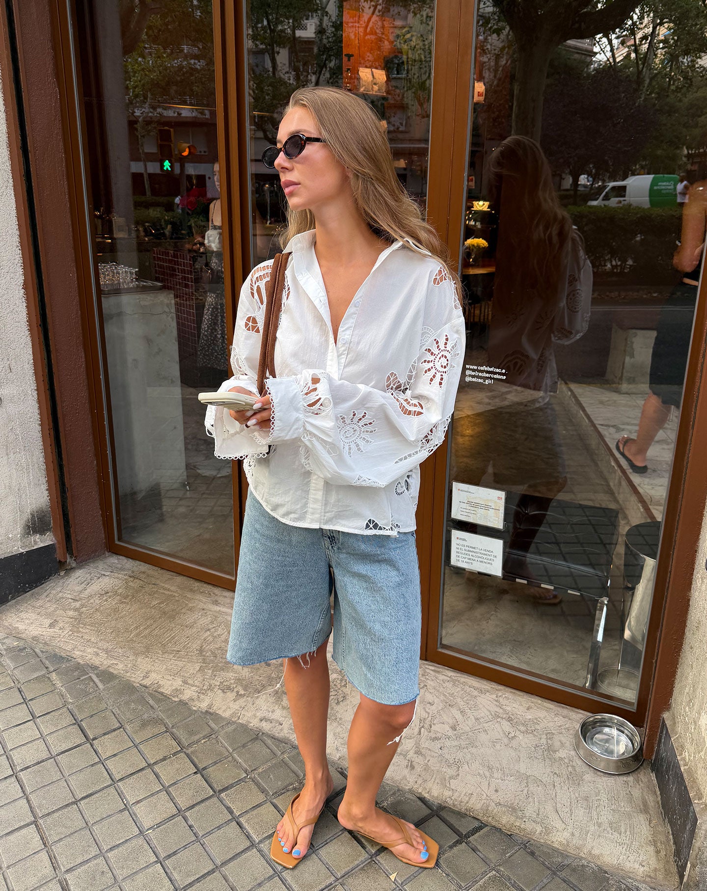 ARIEL BRODERIE ANGLAISE BLOUSE OFF WHITE