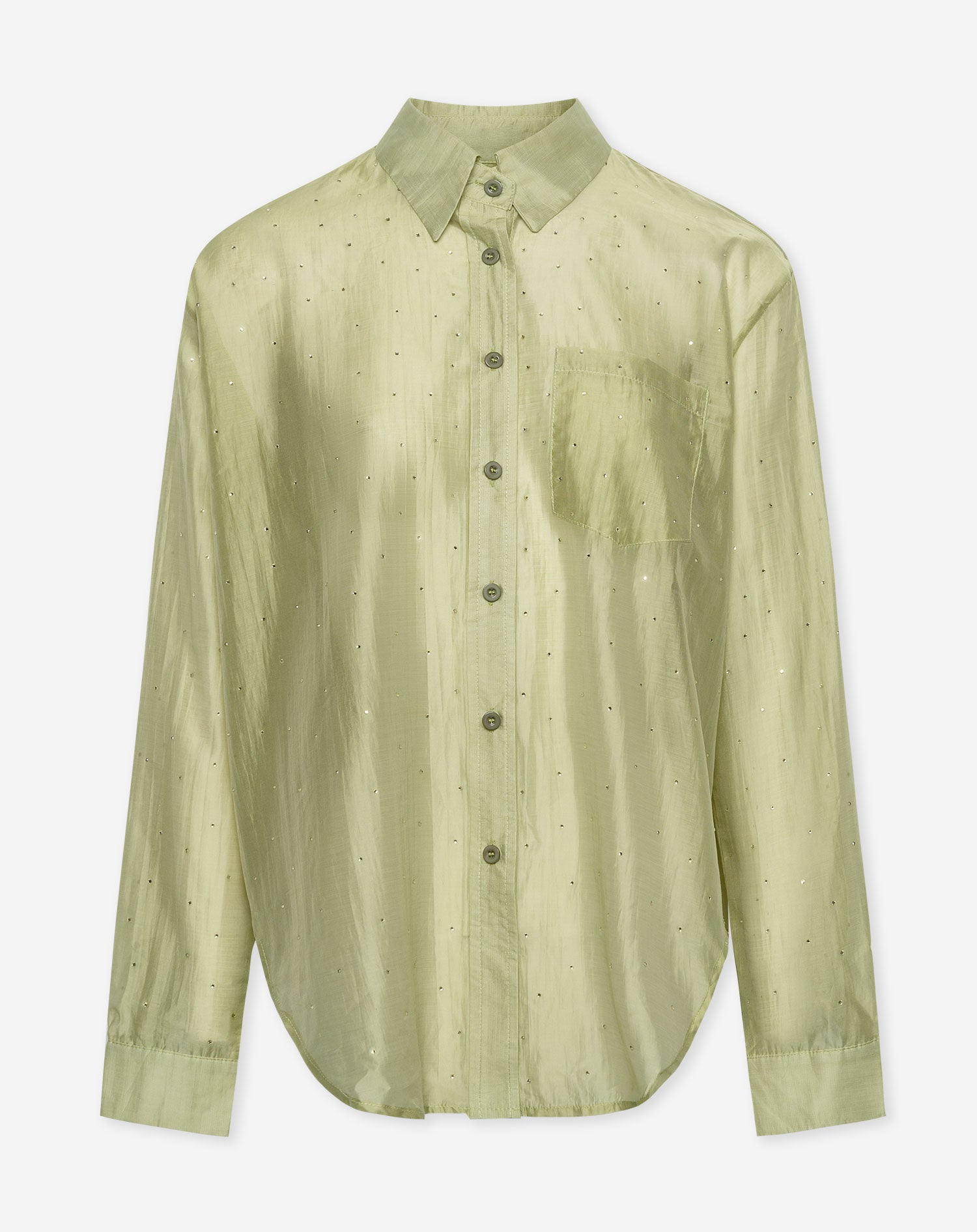 ALYA RHINESTONE BLOUSE SALIE GROEN