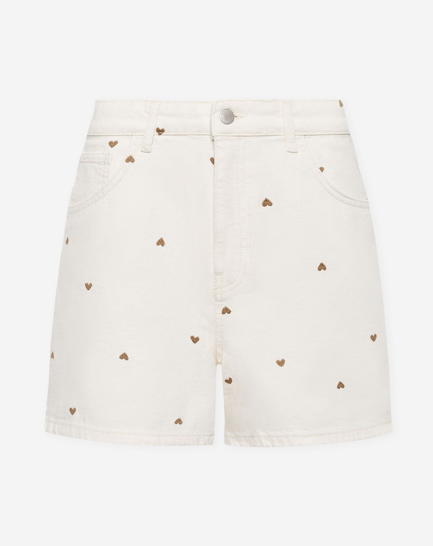HEART MOM DENIM SHORT CRÈME