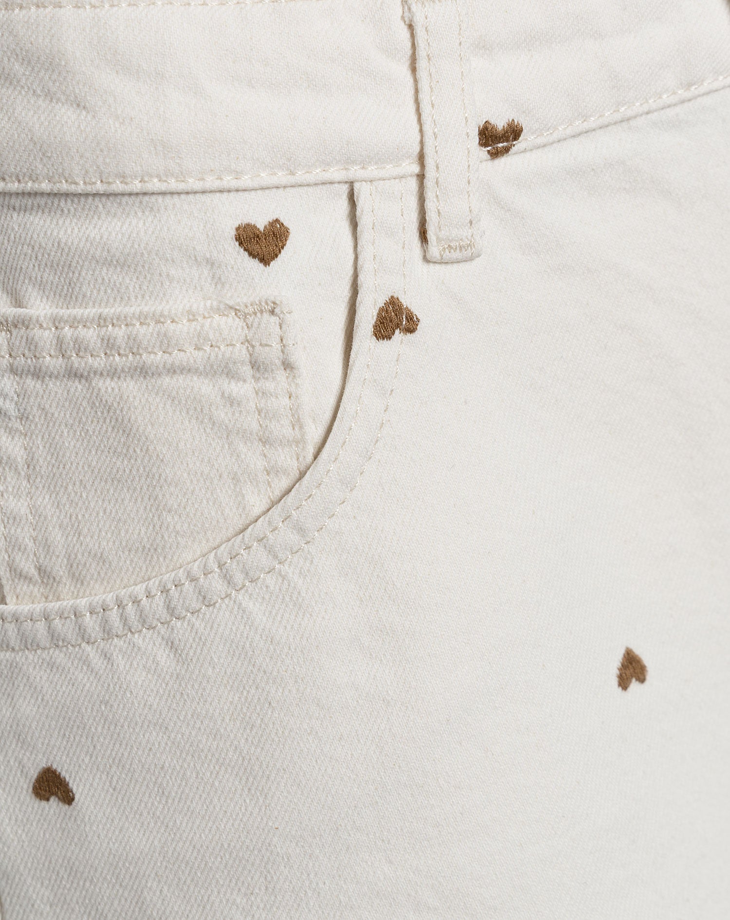 HEART MOM DENIM SHORT CRÈME