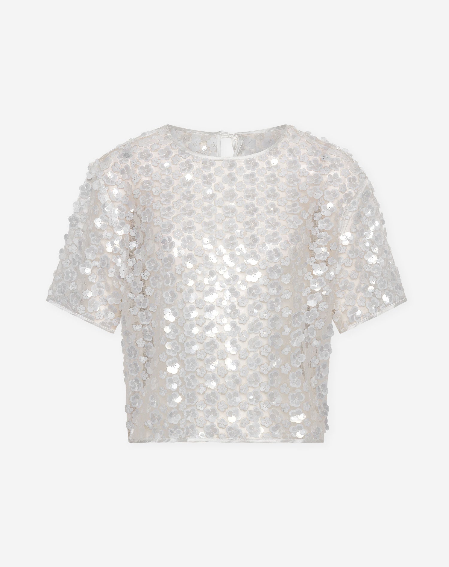 ROWY BOXY SEQUIN FLOWER TOP WIT