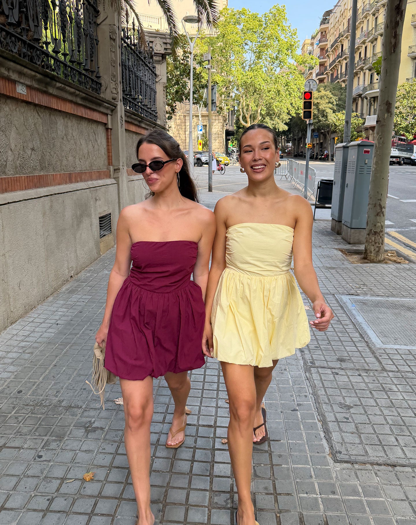 PEGGY POPLIN STRAPLESS BUBBLE HEM DRESS BOTERGEEL
