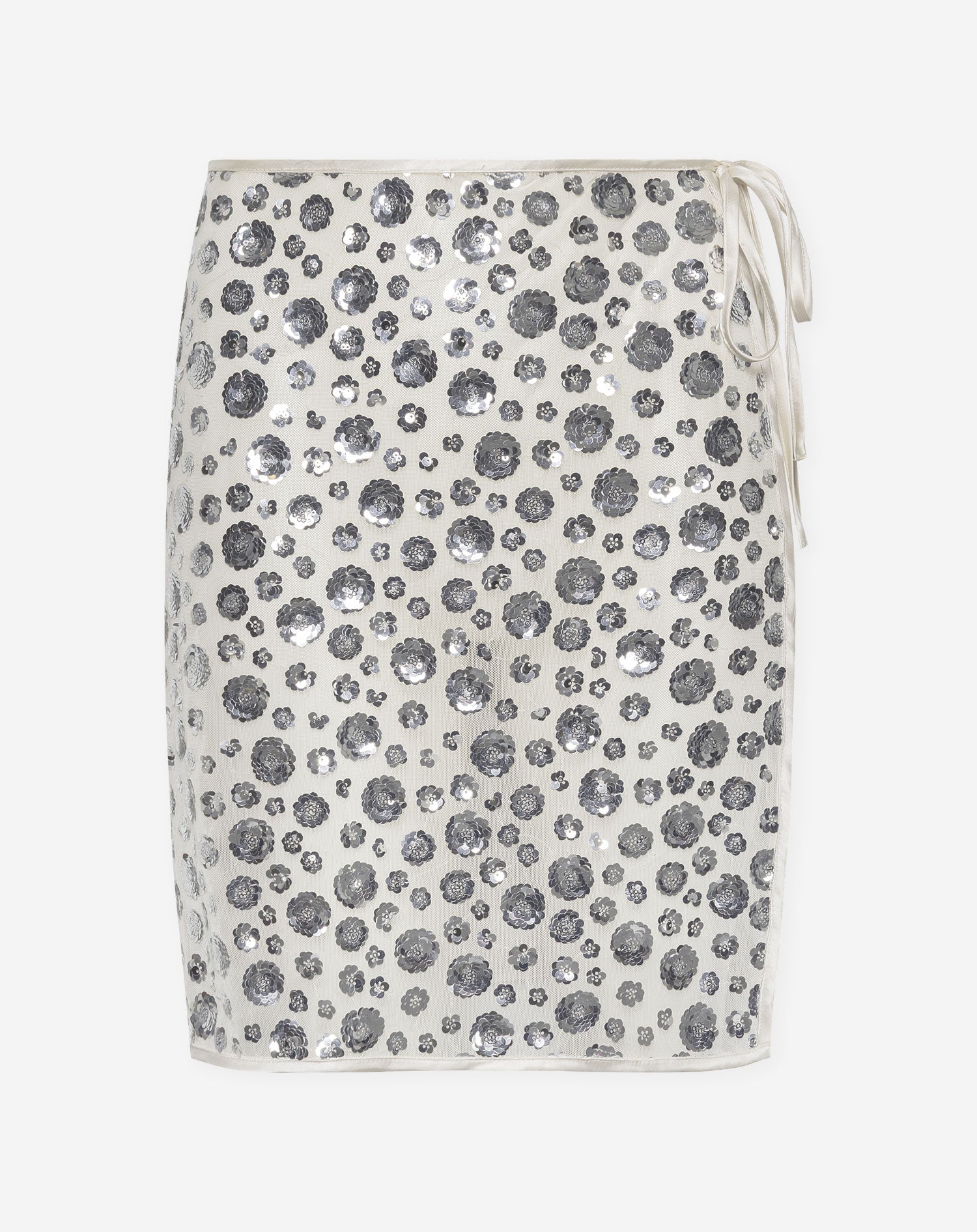 KITTY SEQUIN FLOWER WRAP SKIRT