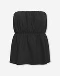 PEGGY POPLIN STRAPLESS TOP ZWART