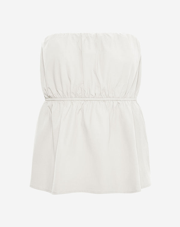 PEGGY POPLIN STRAPLESS TOP CRÈME