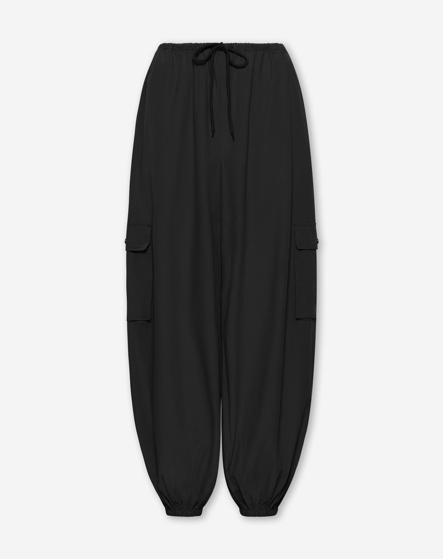 PEGGY POPLIN CARGO BALLOON PANTS ZWART