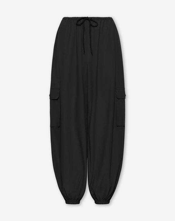 PEGGY POPLIN CARGO BALLOON PANTS ZWART