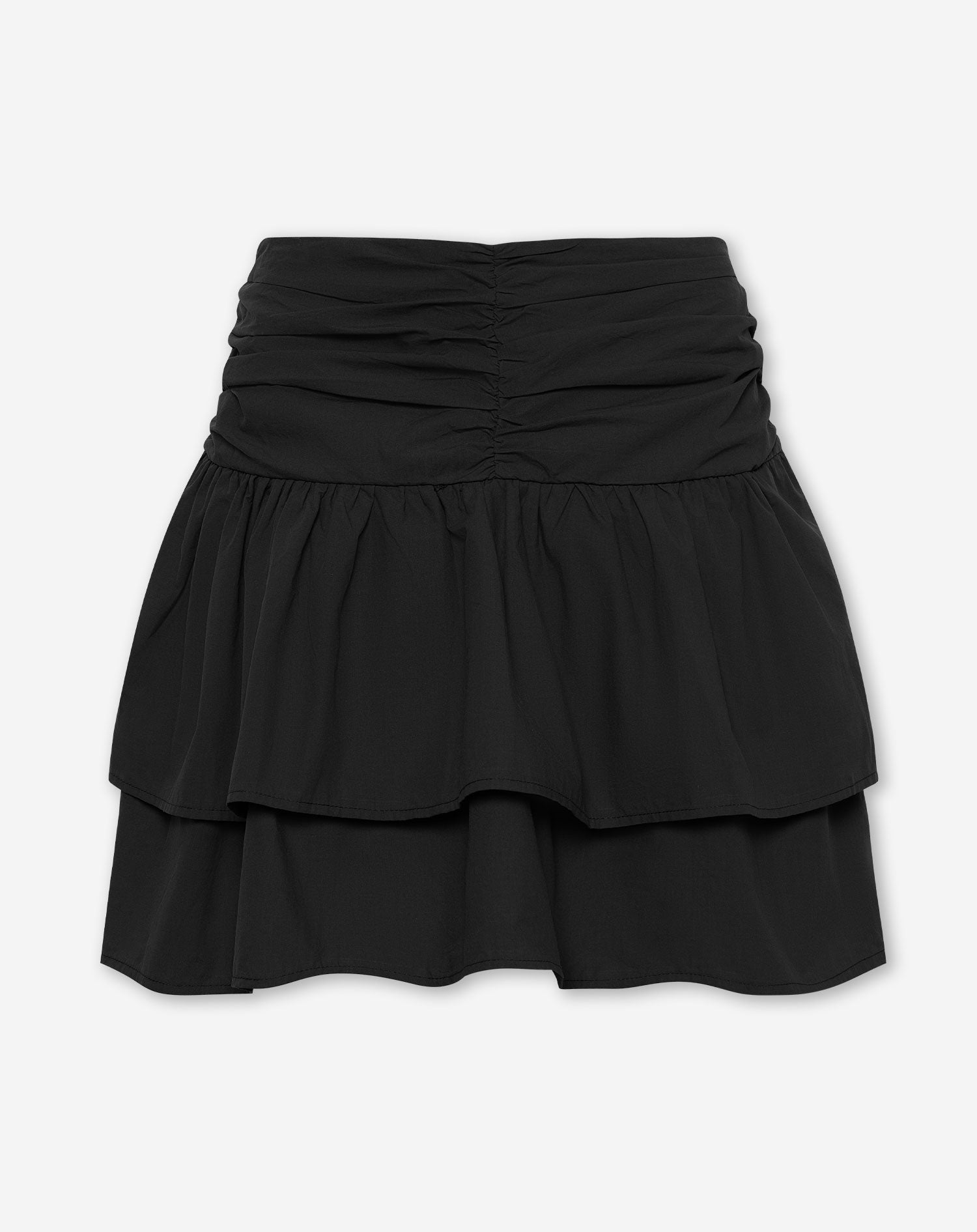 PEGGY POPLIN FRILL SKIRT ZWART