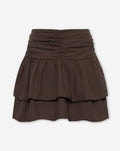 PEGGY POPLIN FRILL SKIRT BRUIN