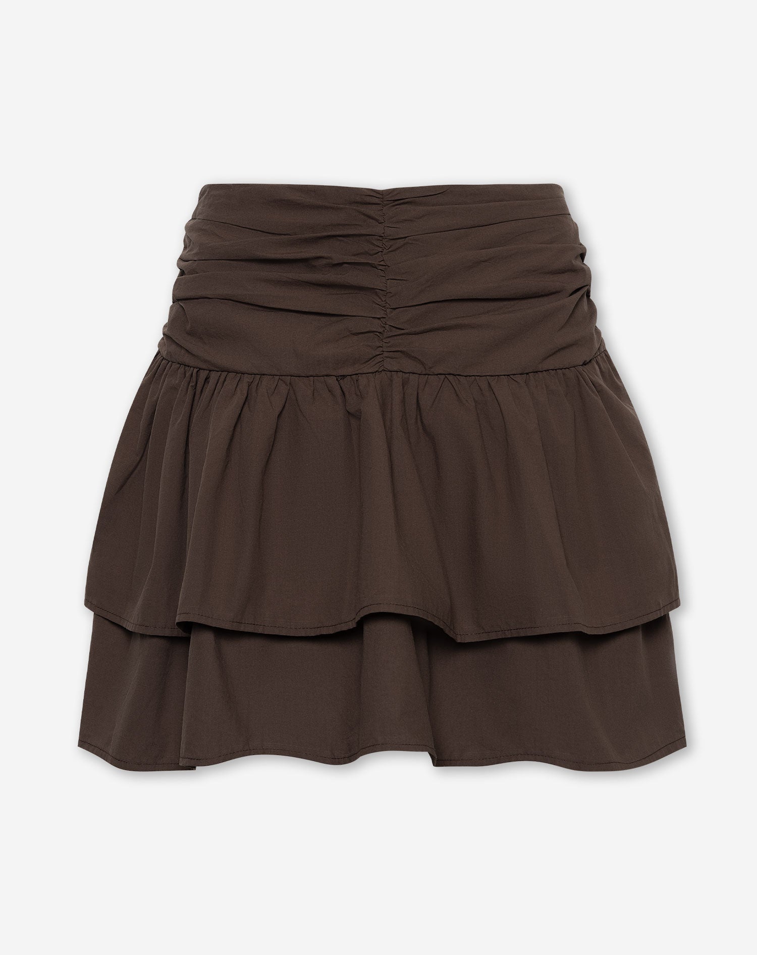 PEGGY POPLIN FRILL SKIRT BRUIN