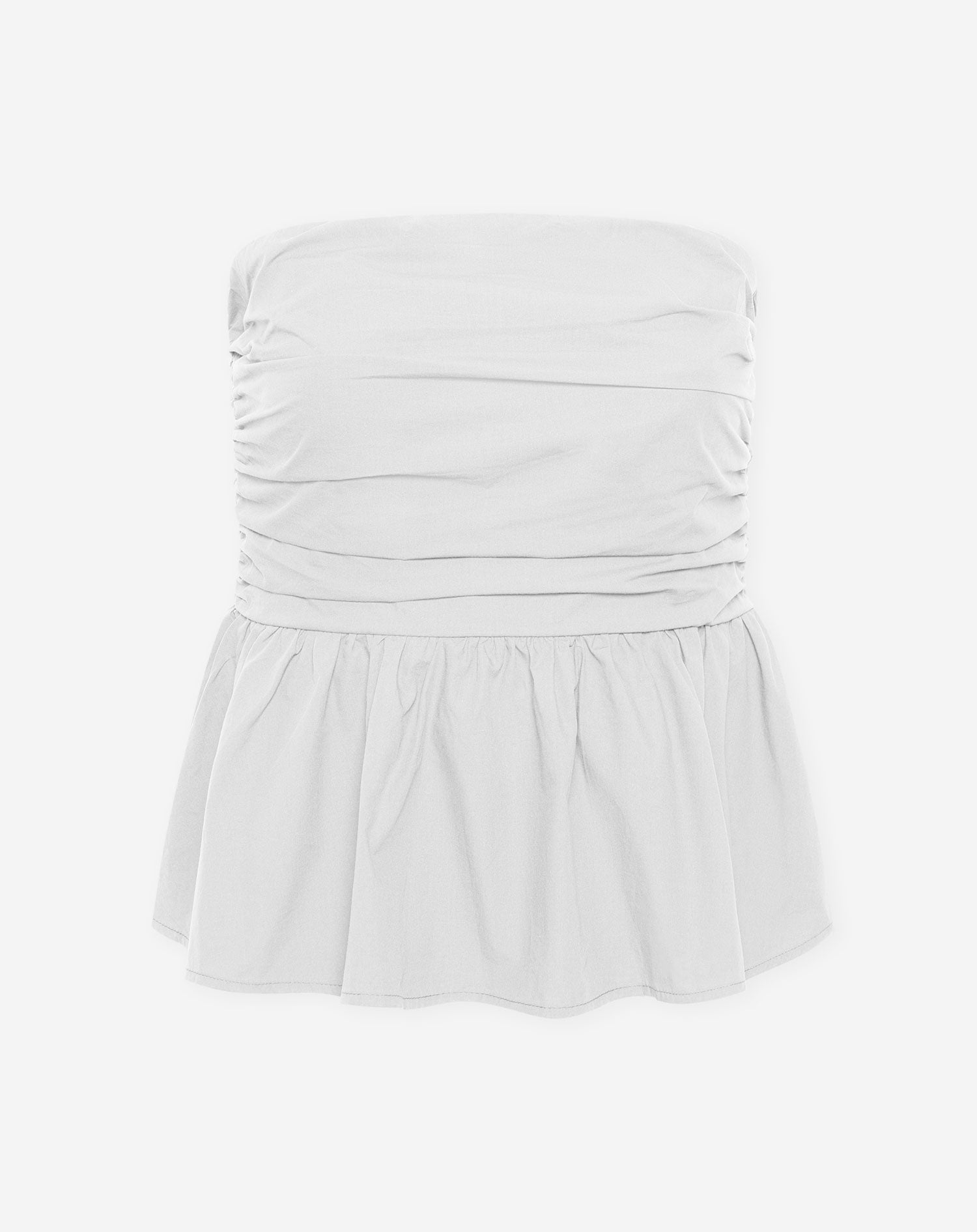 PEGGY POPLIN STRAPLESS PEPLUM TOP WIT