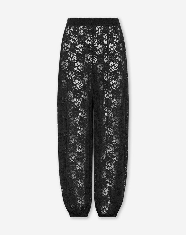 LACE BALLOON PANTS ZWART