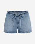 CORD DENIM SHORT MATERNITY BLAUW