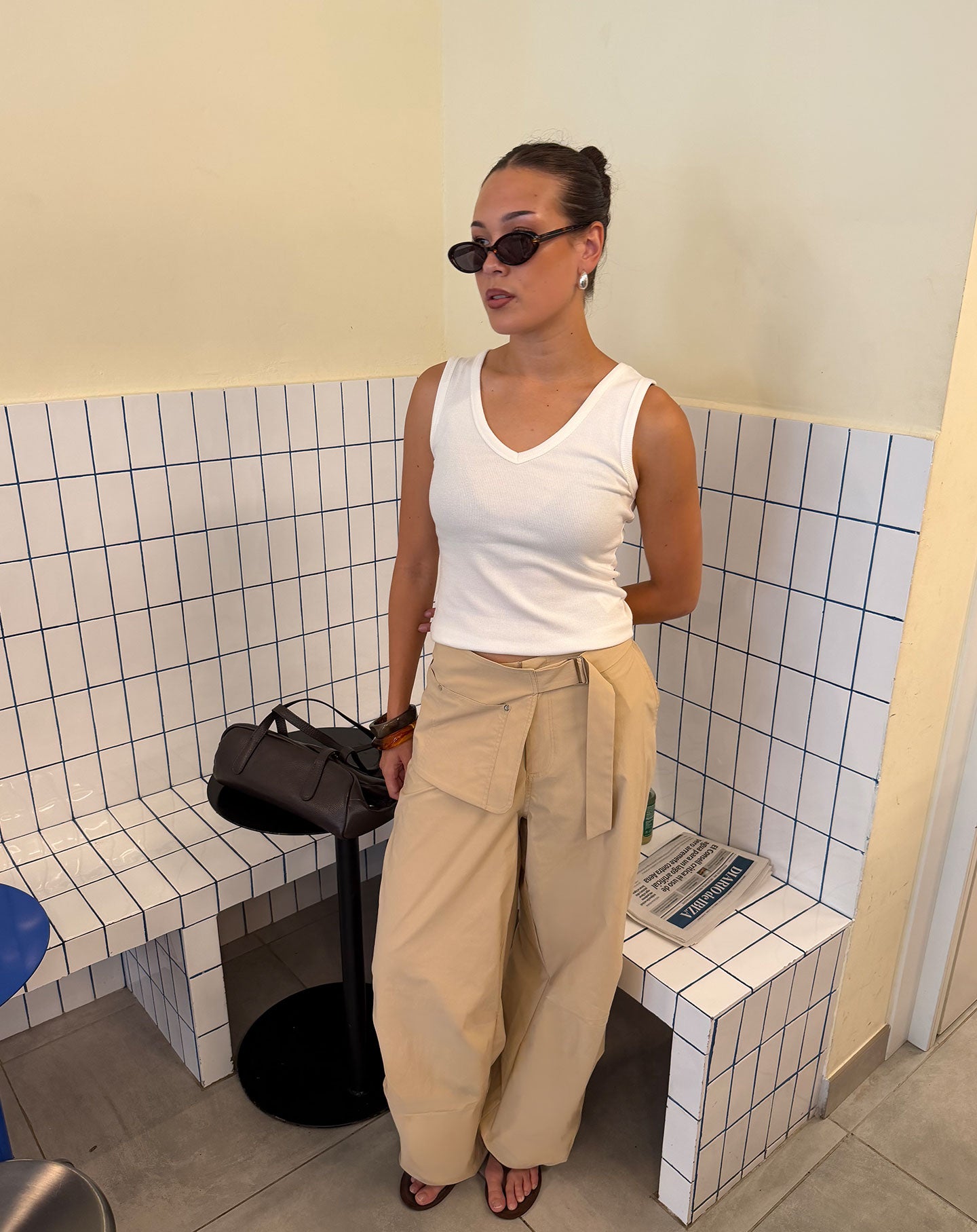 GWENN BAG BELT PANTS BEIGE