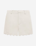 SCALLOPED EDGE SHORTS CRÈME