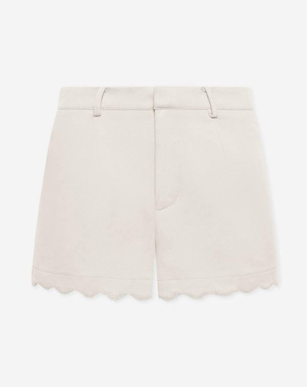 SCALLOPED EDGE SHORTS CRÈME