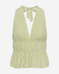 KIRA PEPLUM HALTER TOP SALIEGROEN