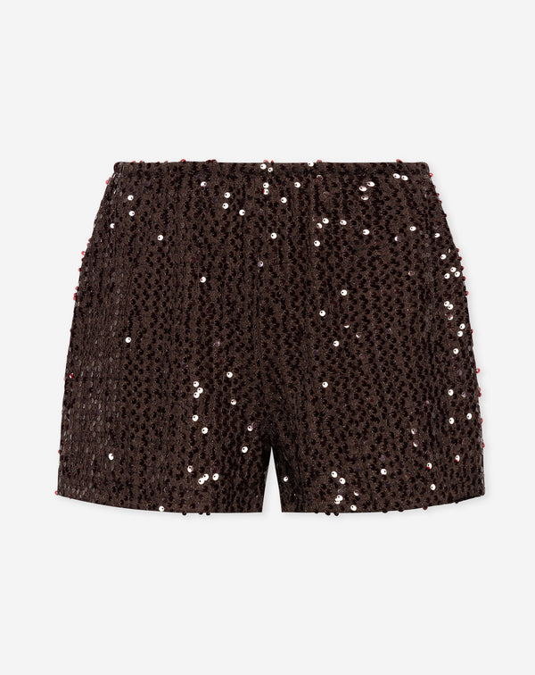 LOVA SEQUINS SHORTS BRUIN