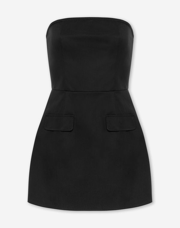 ZORAH BANDEAU MINI DRESS ZWART