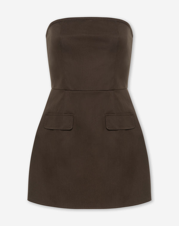 ZORAH BANDEAU MINI DRESS BRUIN