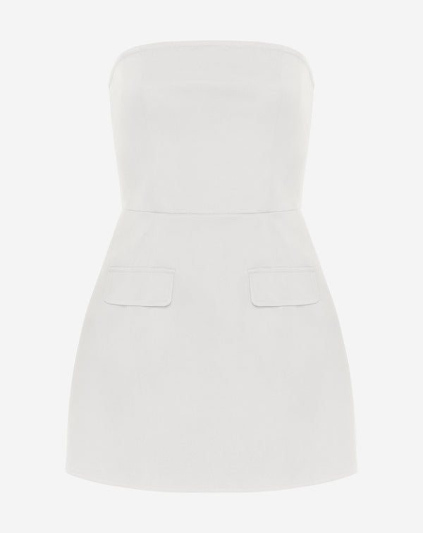ZORAH BANDEAU MINI DRESS OFF WHITE