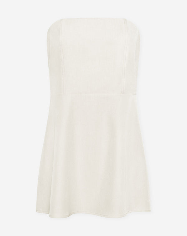 LORNA BANDEAU MINI DRESS CRÈME