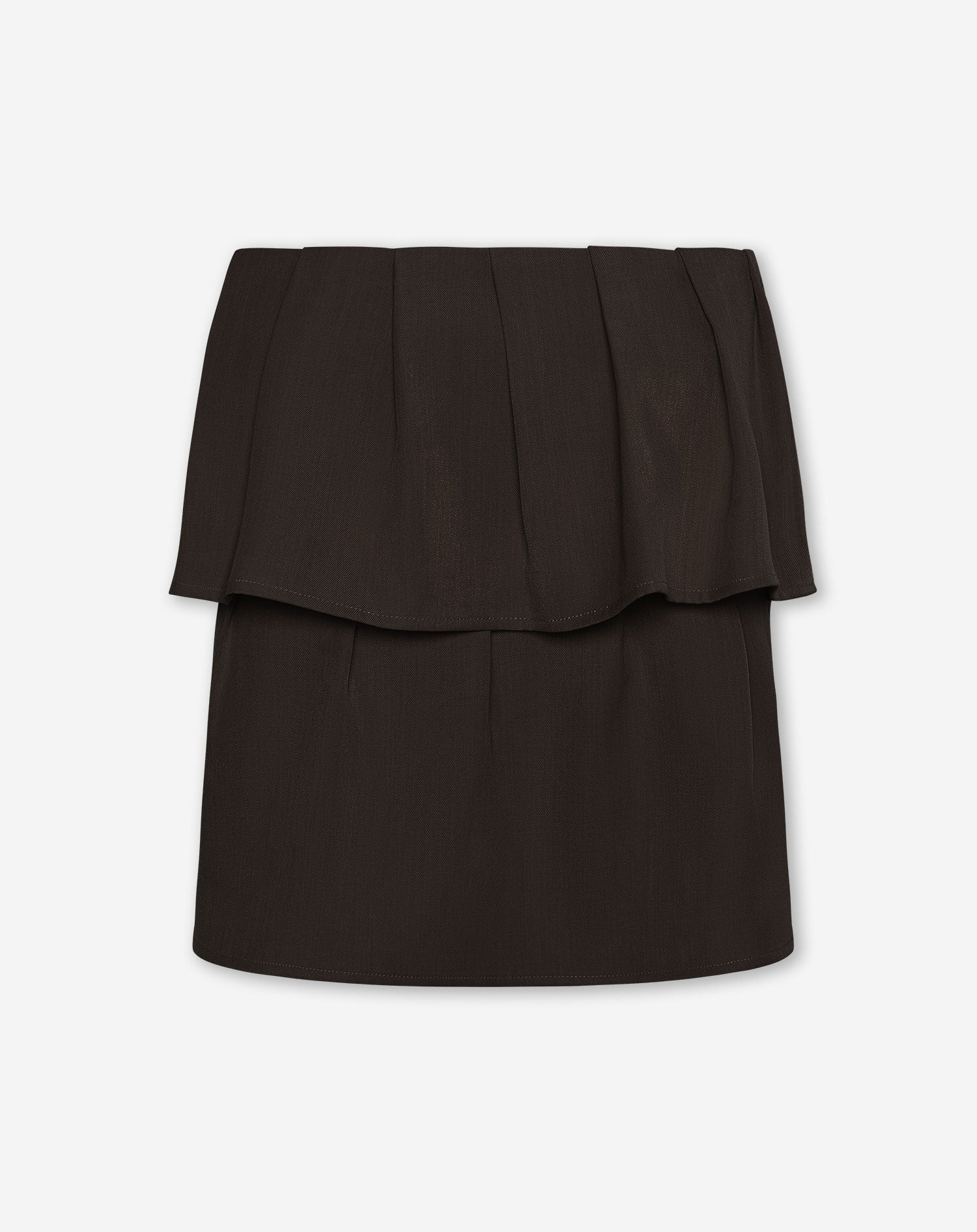LORNA BANDEAU FRILL TOP BRUIN