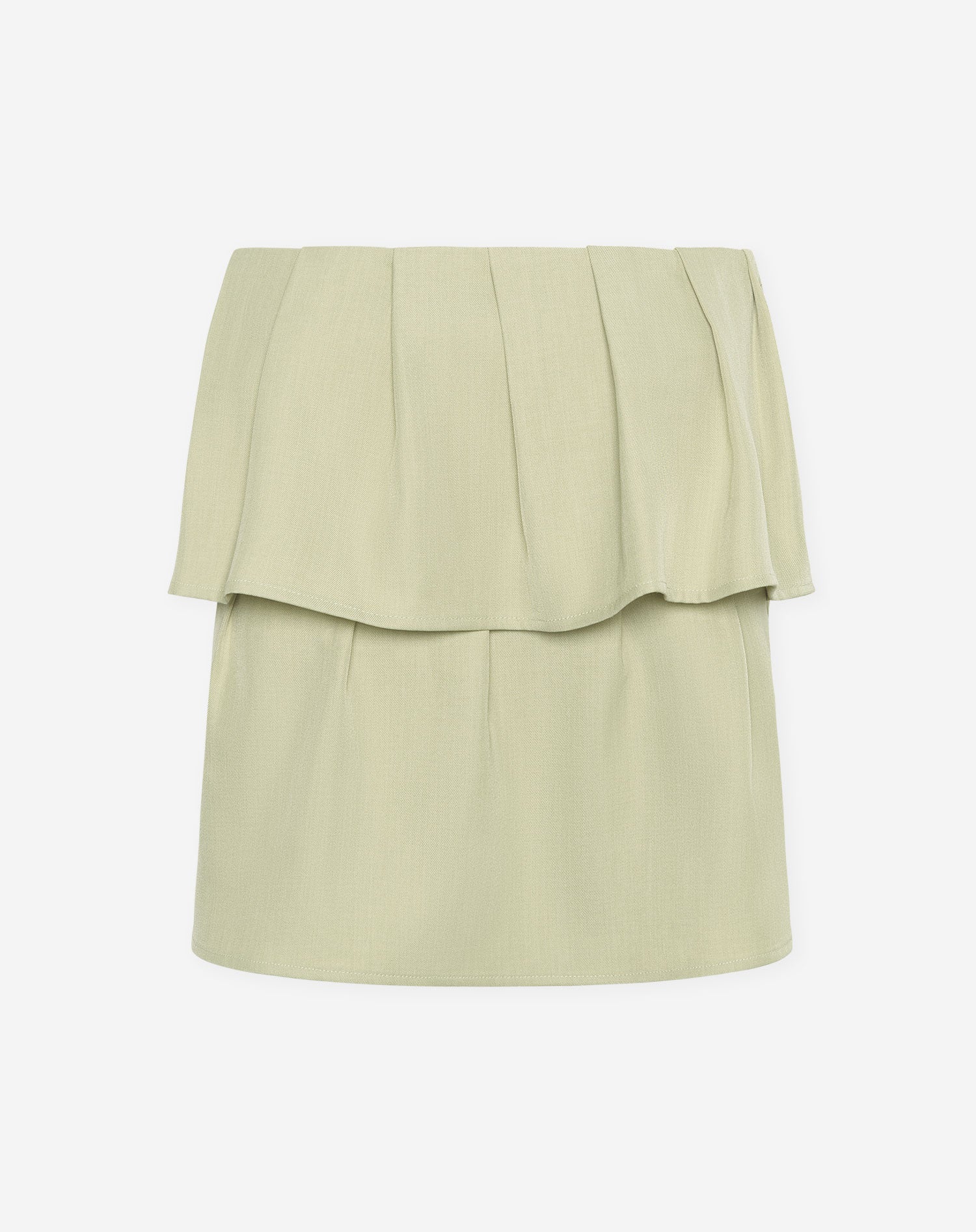 LORNA BANDEAU FRILL TOP PISTACHE
