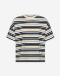 LAYA STRIPED SHORT SLEEVE OVERSIZED TEE CRÈME