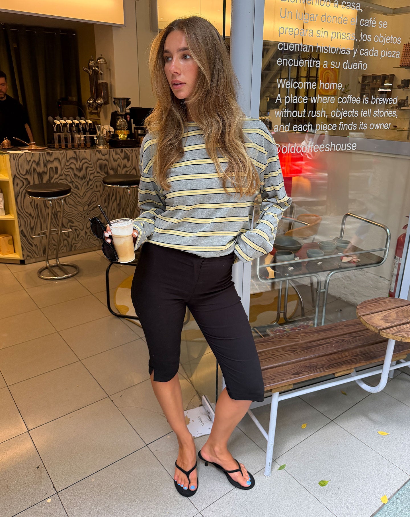 ELAINE STRIPED LONG SLEEVE OVERSIZED TEE BOTERGEEL