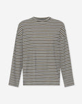 ELAINE STRIPED LONG SLEEVE OVERSIZED TEE GRIJS MELANGE