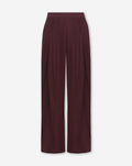 RAY LINEN PLEATED WIDE LEG PANTS DONKER BURGUNDY
