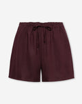 RAY LINEN PULL ON SHORTS DONKER BURGUNDY