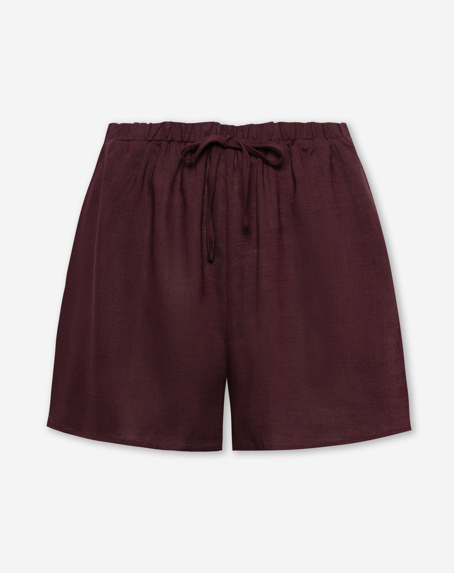 RAY LINEN PULL ON SHORTS DONKER BURGUNDY