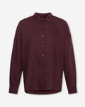 RAY LINEN OVERSIZED BLOUSE DONKER BURGUNDY