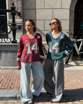 LACE SOCCER V NECK LONG SLEEVE TEE TEAL