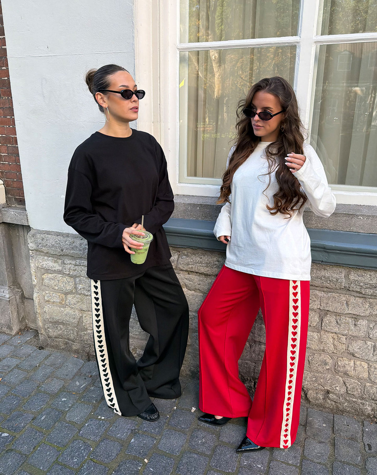 SPORTY HEART TAPE PANTS ROOD