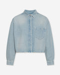 JUTTA DENIM BLOUSE LICHTBLAUW