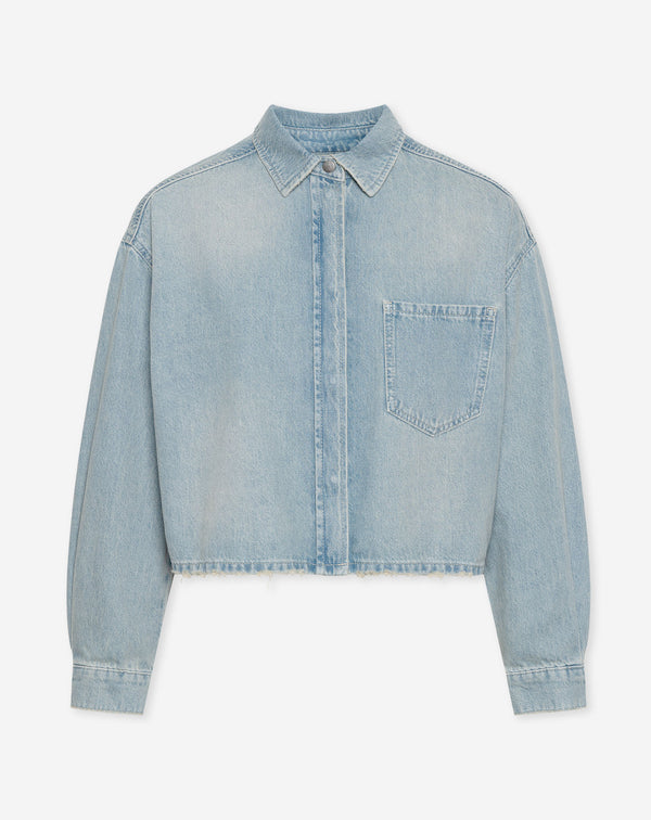 JUTTA DENIM BLOUSE LICHTBLAUW