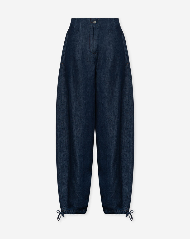 FLOWY BALLOON JEANS DARK BLUE