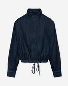 FLOWY FUNNEL DENIM JACKET DARK BLUE
