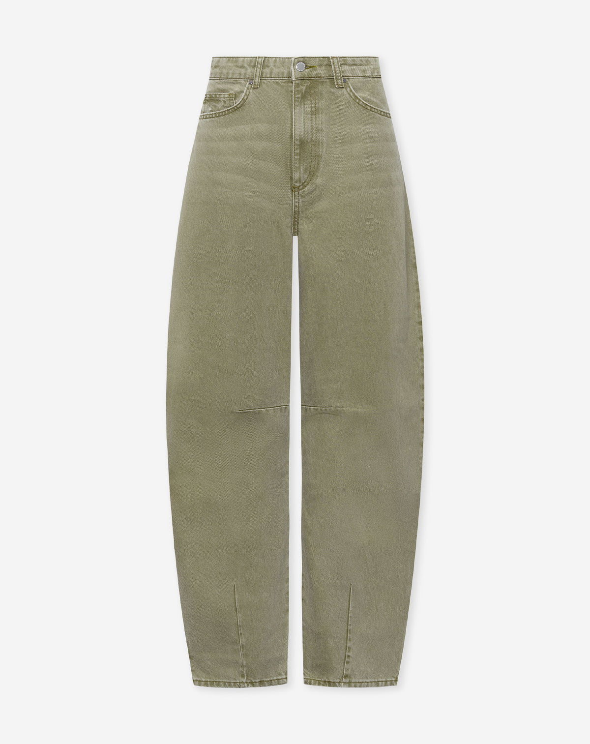 AIMEE BARREL LEG JEANS OLIJFGROEN