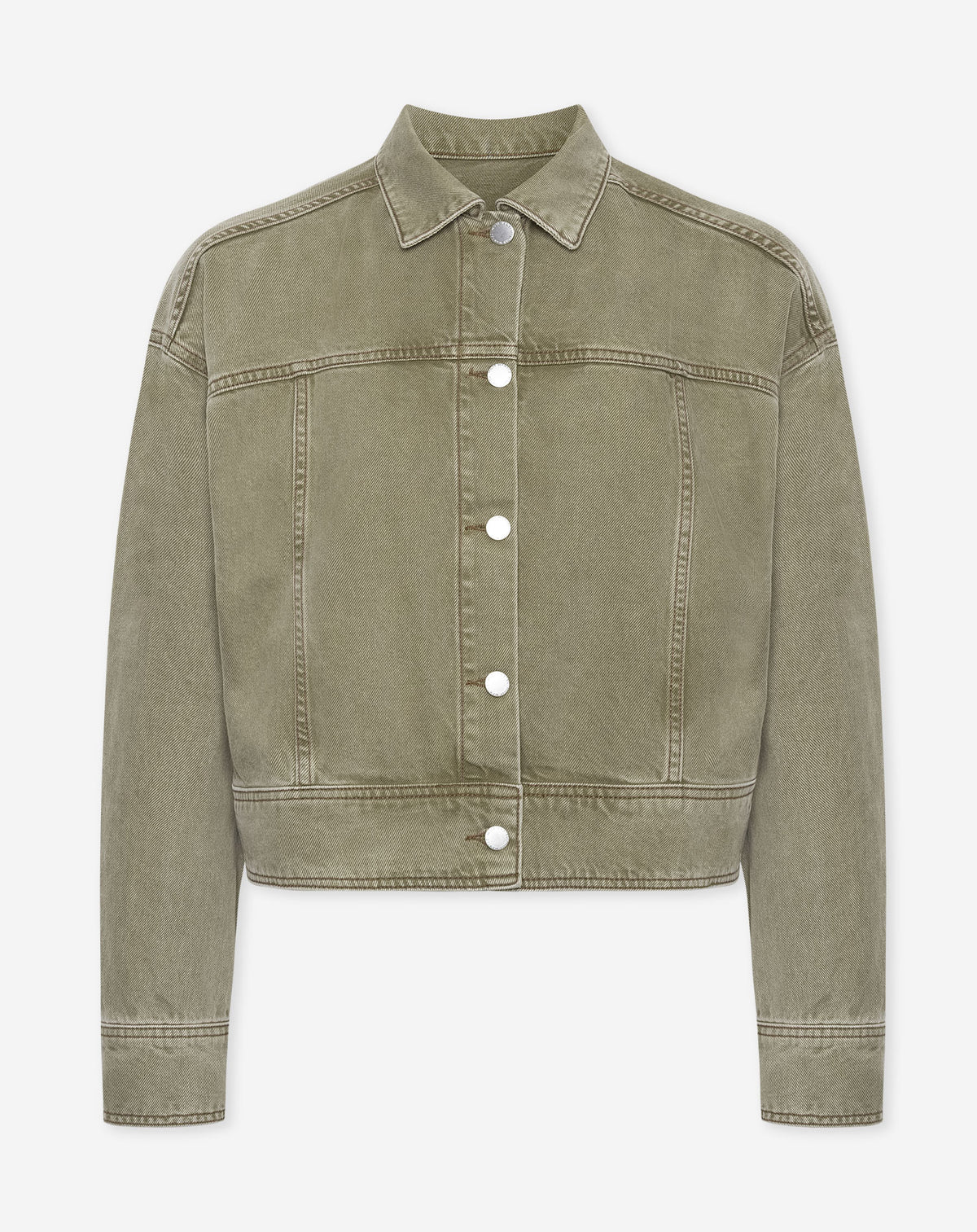 AIMEE DENIM JACKET OLIJFGROEN