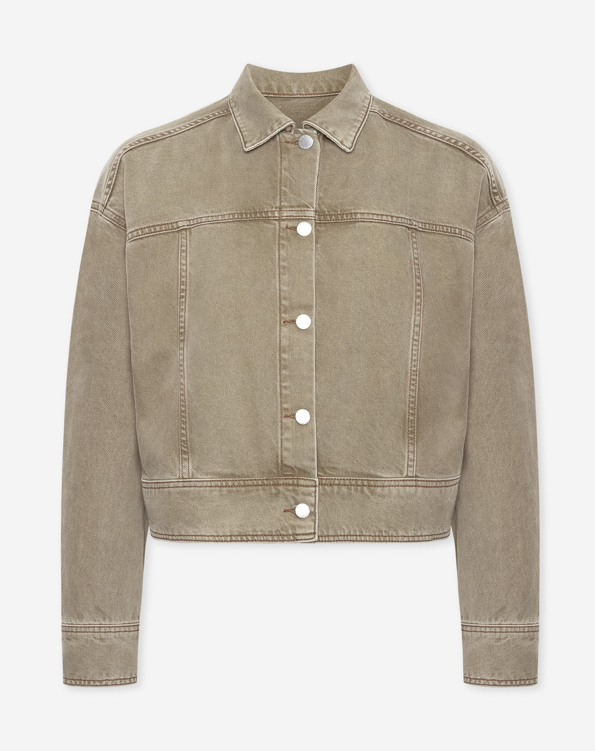 AIMEE DENIM JACKET OLIJFGROEN