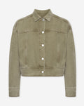 AIMEE DENIM JACKET OLIVE GREEN