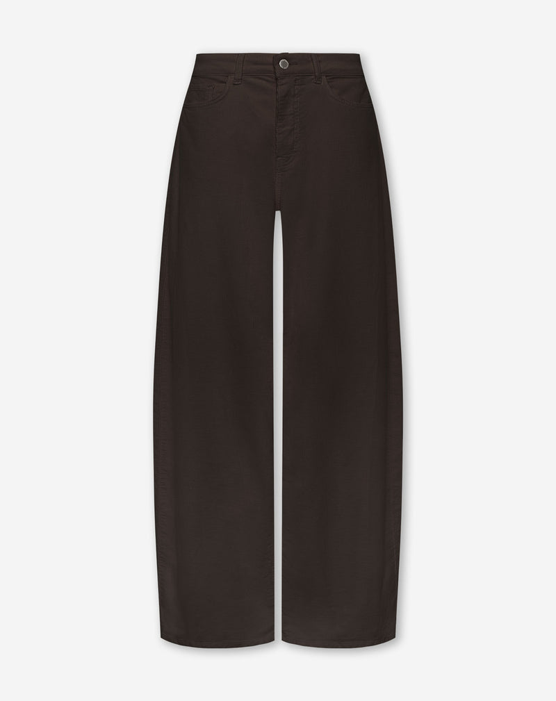 CORDUROY BARREL PANTS BROWN