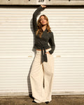 CORDUROY BARREL PANTS CREAM