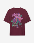 FLOWER MARKET OVERSIZED TEE BURGUNDY